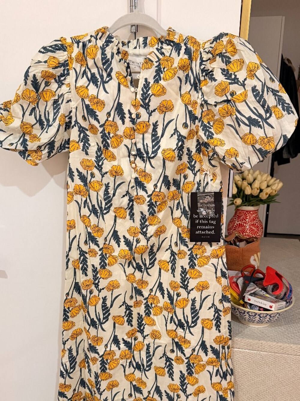 Hyacinth House Yellow Floral Rosaleigh Mini Dress